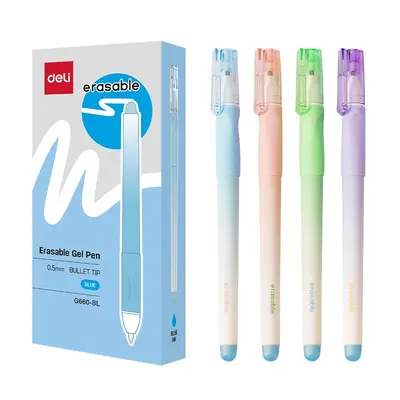 Корица на „Изтриваема химикалка Deli erasable EG660-BL, с грип, 0.5 мм, синя"