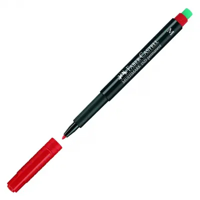 Корица на „Перманентен маркер Faber-Castell 152521 OHP-M, 1 мм, червен"