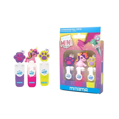 Корица на „Текстмаркери MITAMA Fluo Mini с Topper на кпачката, скосен връх 2-5 мм, 3 цвята"