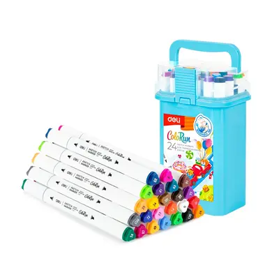 Корица на „Sketch маркери Deli ColoRun EC187-48, объл връх 1 мм, скосен връх 5 мм, 48 цвята"