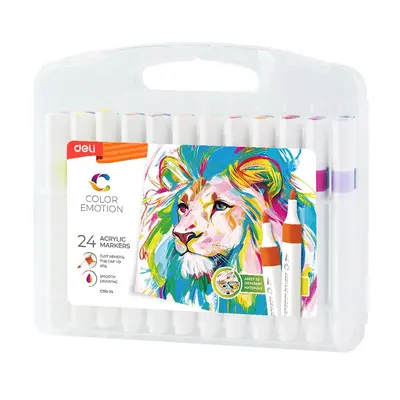 Корица на „Акрилни маркери Deli Color Emotion EC193-24, 24 цвята, PP опаковка"