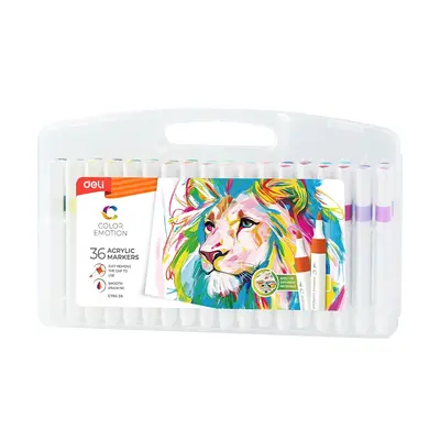 Корица на „Акрилни маркери Deli Color Emotion EC193-36, 36 цвята, PP опаковка"