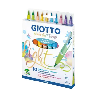 Корица на „Акварелни маркери-четка GIOTTO Turbo Soft Brush, 10 пастелни цвята"