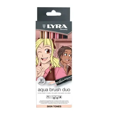 Корица на „Акварелни двувърхи маркери LYRA aqua brush duo SKIN TONES, объл връх и четка, 6 цвята"