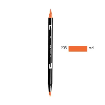 Корица на „Aкварелен двувърх маркер Tombow ABT Dual Brush, четка 3.5 мм, връх 0.8 мм, 905 red"