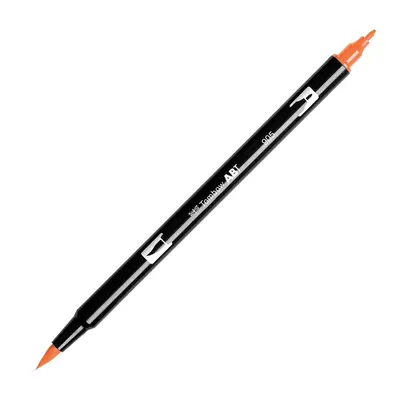 Корица на „Aкварелен двувърх маркер Tombow ABT Dual Brush, четка 3.5 мм, връх 0.8 мм, 905 red"