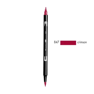 Корица на „Aкварелен двувърх маркер Tombow ABT Dual Brush, четка 3.5 мм, връх 0.8 мм, 847 crimson"