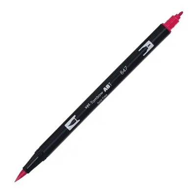 Корица на „Aкварелен двувърх маркер Tombow ABT Dual Brush, четка 3.5 мм, връх 0.8 мм, 847 crimson"