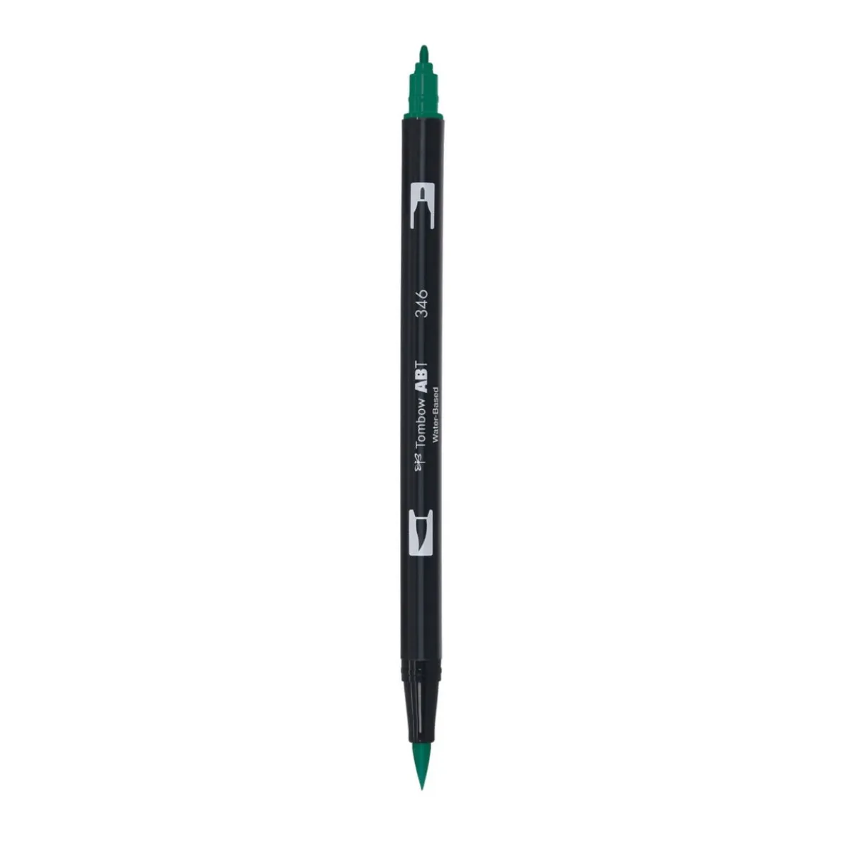 Aкварелен двувърх маркер Tombow ABT Dual Brush, четка 3.5 мм, връх 0.8 мм, 346 sea green