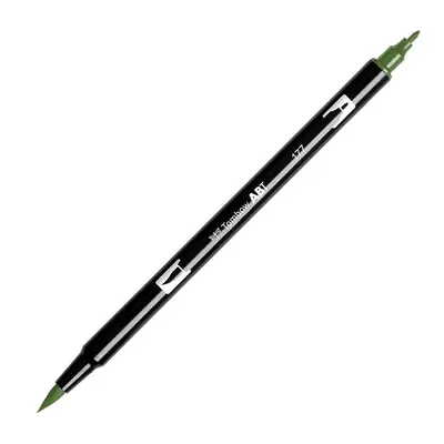 Корица на „Aкварелен двувърх маркер Tombow ABT Dual Brush, четка 3.5 мм, връх 0.8 мм, 177 dark jade"