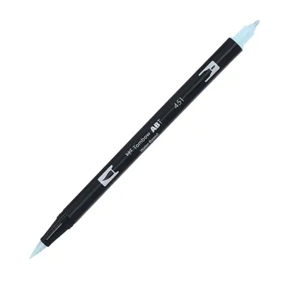 Корица на „Aкварелен двувърх маркер Tombow ABT Dual Brush, четка 3.5 мм, връх 0.8 мм, 451 sky blue"