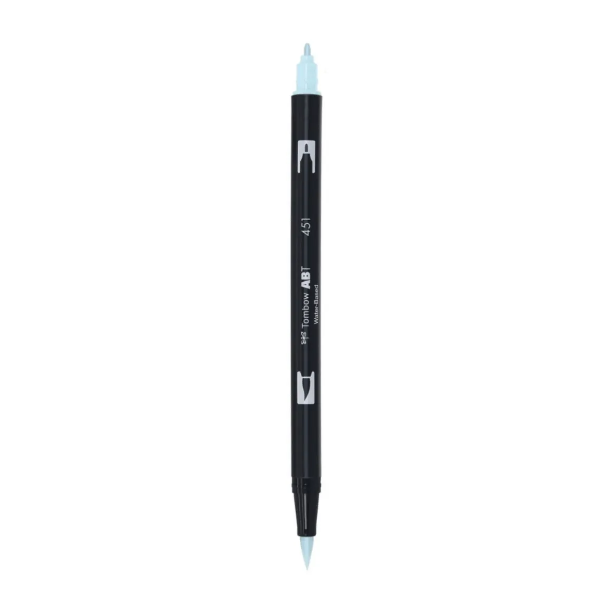 Aкварелен двувърх маркер Tombow ABT Dual Brush, четка 3.5 мм, връх 0.8 мм, 451 sky blue