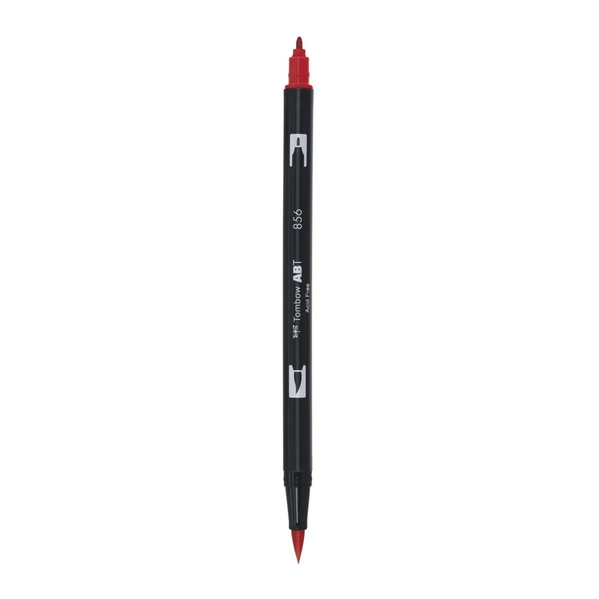 Aкварелен двувърх маркер Tombow ABT Dual Brush, четка 3.5 мм, връх 0.8 мм, 856 chinese red