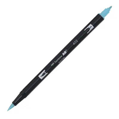 Корица на „Aкварелен двувърх маркер Tombow ABT Dual Brush, четка 3.5 мм, връх 0.8 мм, 452 process blue"