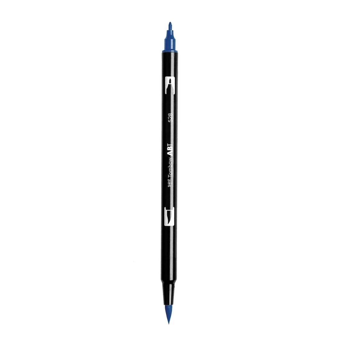 Aкварелен двувърх маркер Tombow ABT Dual Brush, четка 3.5 мм, връх 0.8 мм, 528 navy blue