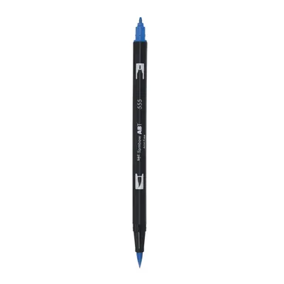 Корица на „Aкварелен двувърх маркер Tombow ABT Dual Brush, четка 3.5 мм, връх 0.8 мм, 555 ultramarine"
