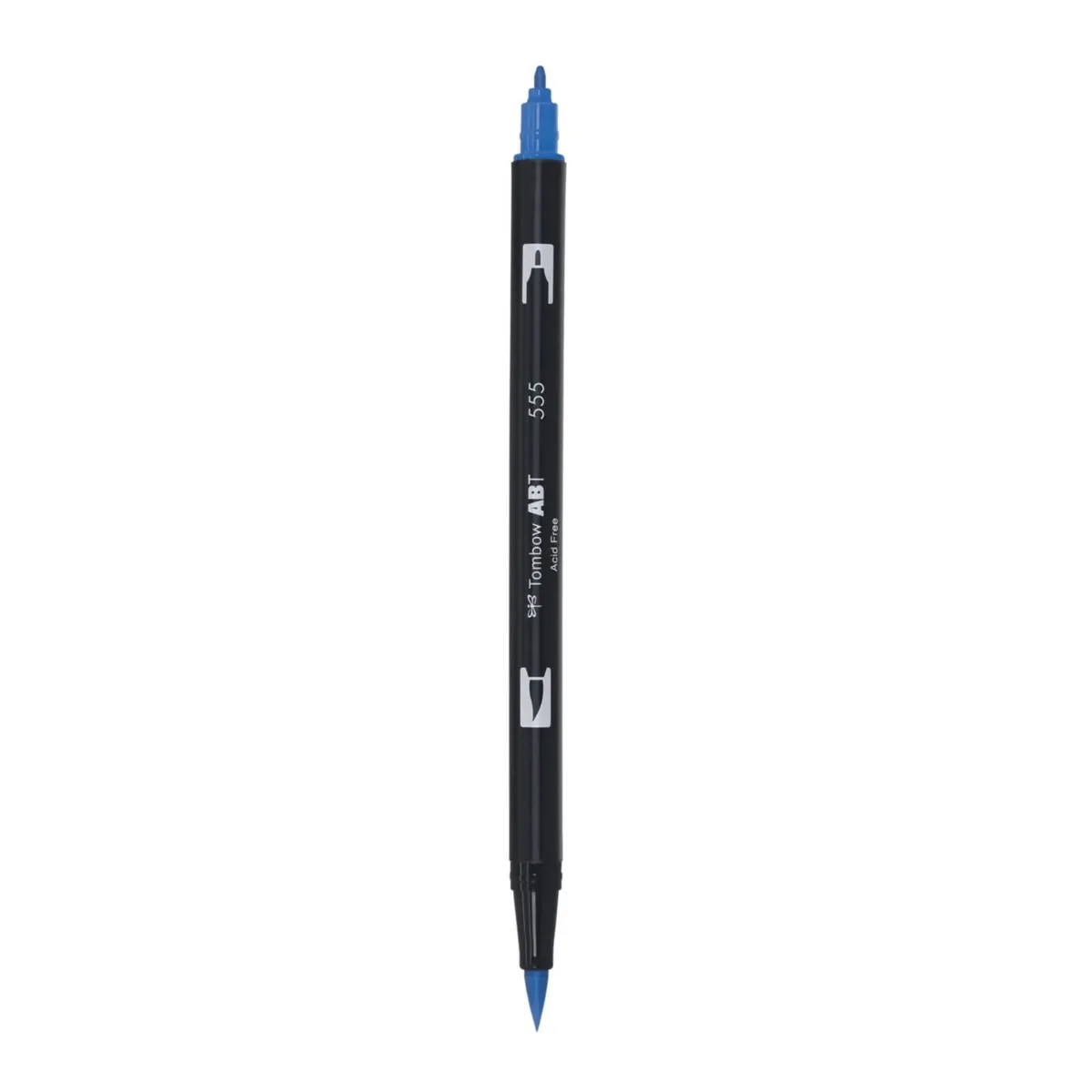 Aкварелен двувърх маркер Tombow ABT Dual Brush, четка 3.5 мм, връх 0.8 мм, 555 ultramarine