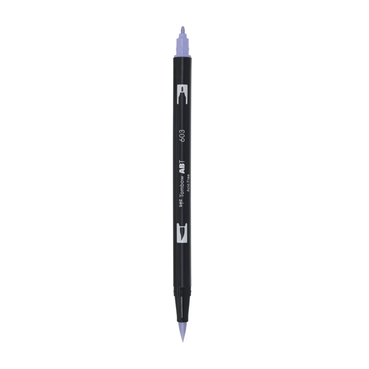 Aкварелен двувърх маркер Tombow ABT Dual Brush, четка 3.5 мм, връх 0.8 мм, 603 periwinkle