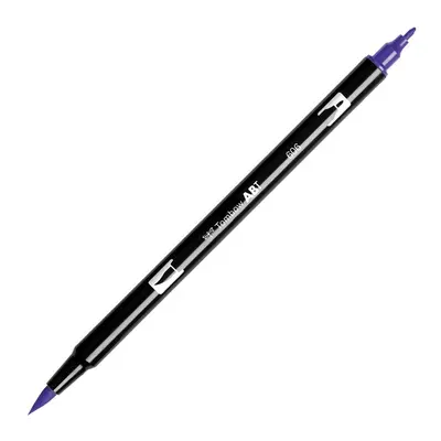 Корица на „Aкварелен двувърх маркер Tombow ABT Dual Brush, четка 3.5 мм, връх 0.8 мм, 606 violet"