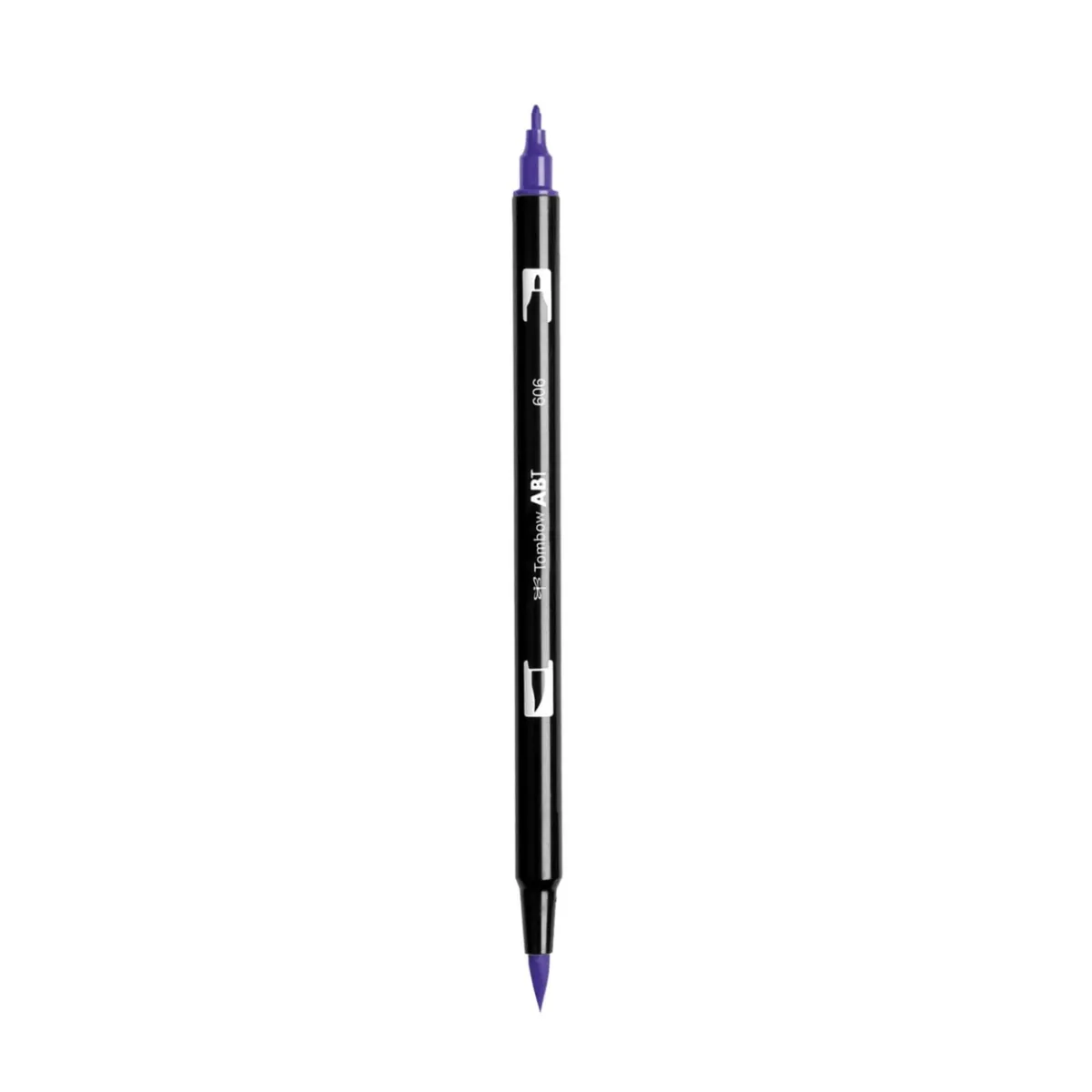 Aкварелен двувърх маркер Tombow ABT Dual Brush, четка 3.5 мм, връх 0.8 мм, 606 violet