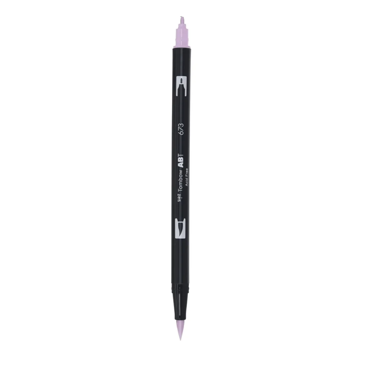 Aкварелен двувърх маркер Tombow ABT Dual Brush, четка 3.5 мм, връх 0.8 мм, 673 orchid