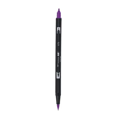 Корица на „Aкварелен двувърх маркер Tombow ABT Dual Brush, четка 3.5 мм, връх 0.8 мм, 676 royal purple"