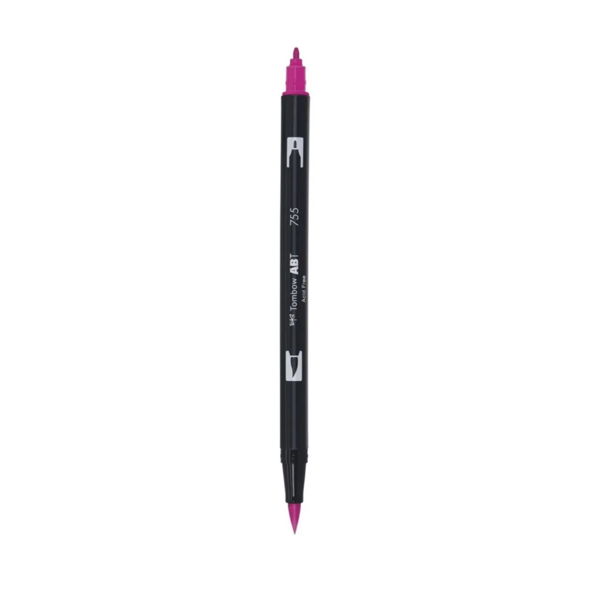 Aкварелен двувърх маркер Tombow ABT Dual Brush, четка 3.5 мм, връх 0.8 мм, 755 rubine red