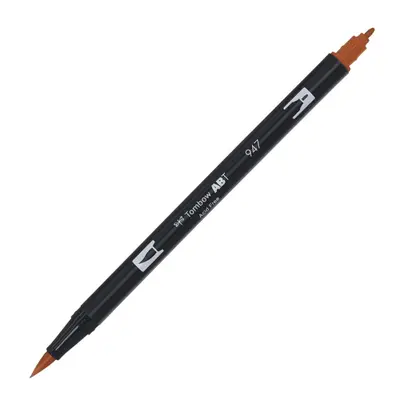 Корица на „Aкварелен двувърх маркер Tombow ABT Dual Brush, четка 3.5 мм, връх 0.8 мм, 947 burnt sienna"