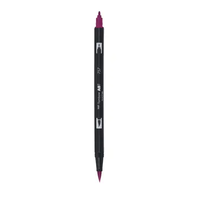 Корица на „Aкварелен двувърх маркер Tombow ABT Dual Brush, четка 3.5 мм, връх 0.8 мм, 757 port red"