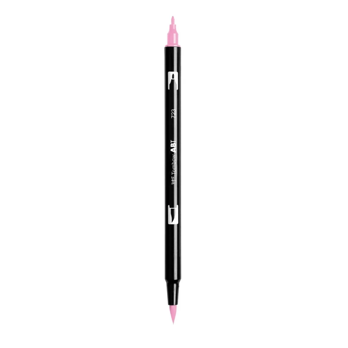 Aкварелен двувърх маркер Tombow ABT Dual Brush, четка 3.5 мм, връх 0.8 мм, 723 pink