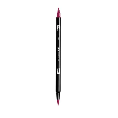 Корица на „Aкварелен двувърх маркер Tombow ABT Dual Brush, четка 3.5 мм, връх 0.8 мм, 837 wine red"