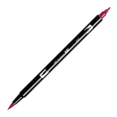 Корица на „Aкварелен двувърх маркер Tombow ABT Dual Brush, четка 3.5 мм, връх 0.8 мм, 837 wine red"
