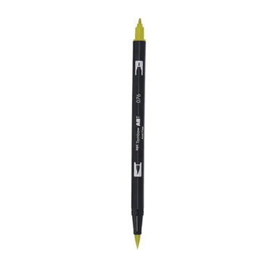 Корица на „Aкварелен двувърх маркер Tombow ABT Dual Brush, четка 3.5 мм, връх 0.8 мм, 076 green ochre"