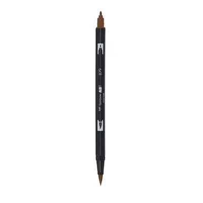 Корица на „Aкварелен двувърх маркер Tombow ABT Dual Brush, четка 3.5 мм, връх 0.8 мм, 879 brown"