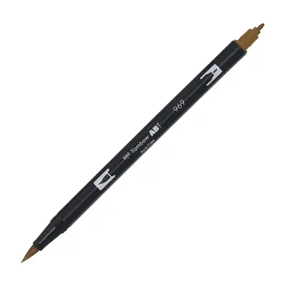 Корица на „Aкварелен двувърх маркер Tombow ABT Dual Brush, четка 3.5 мм, връх 0.8 мм, 969 chocolate"