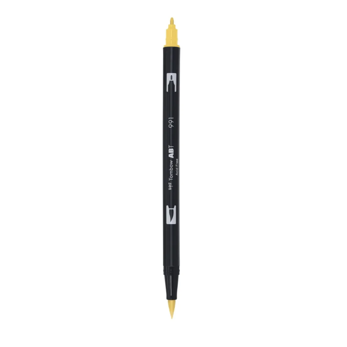 Aкварелен двувърх маркер Tombow ABT Dual Brush, четка 3.5 мм, връх 0.8 мм, 991 light ochre