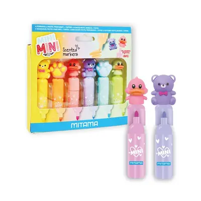 Корица на „Маркери MITAMA Mini Mini PASTEL, ароматизирани, капачка topper, 6 цвята, опаковка 6 бр."