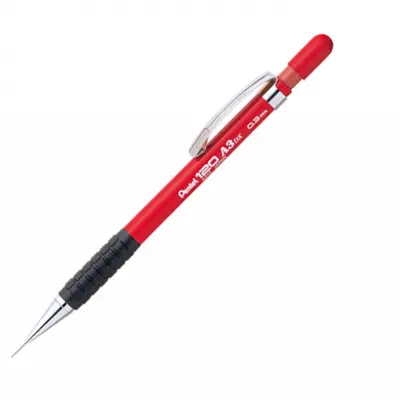 Корица на „Автоматичен молив Pentel 120, с грип, 0.3 мм, червен"