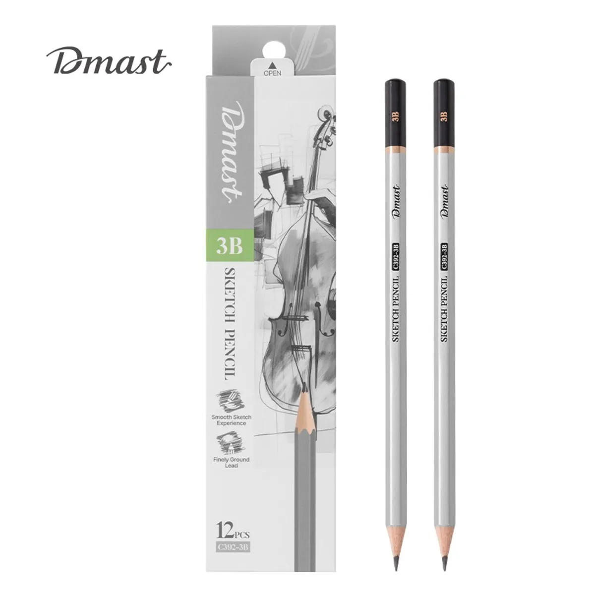 Молив без гума Deli Dmast EC392-3B, шестоъгълно тяло, 3B