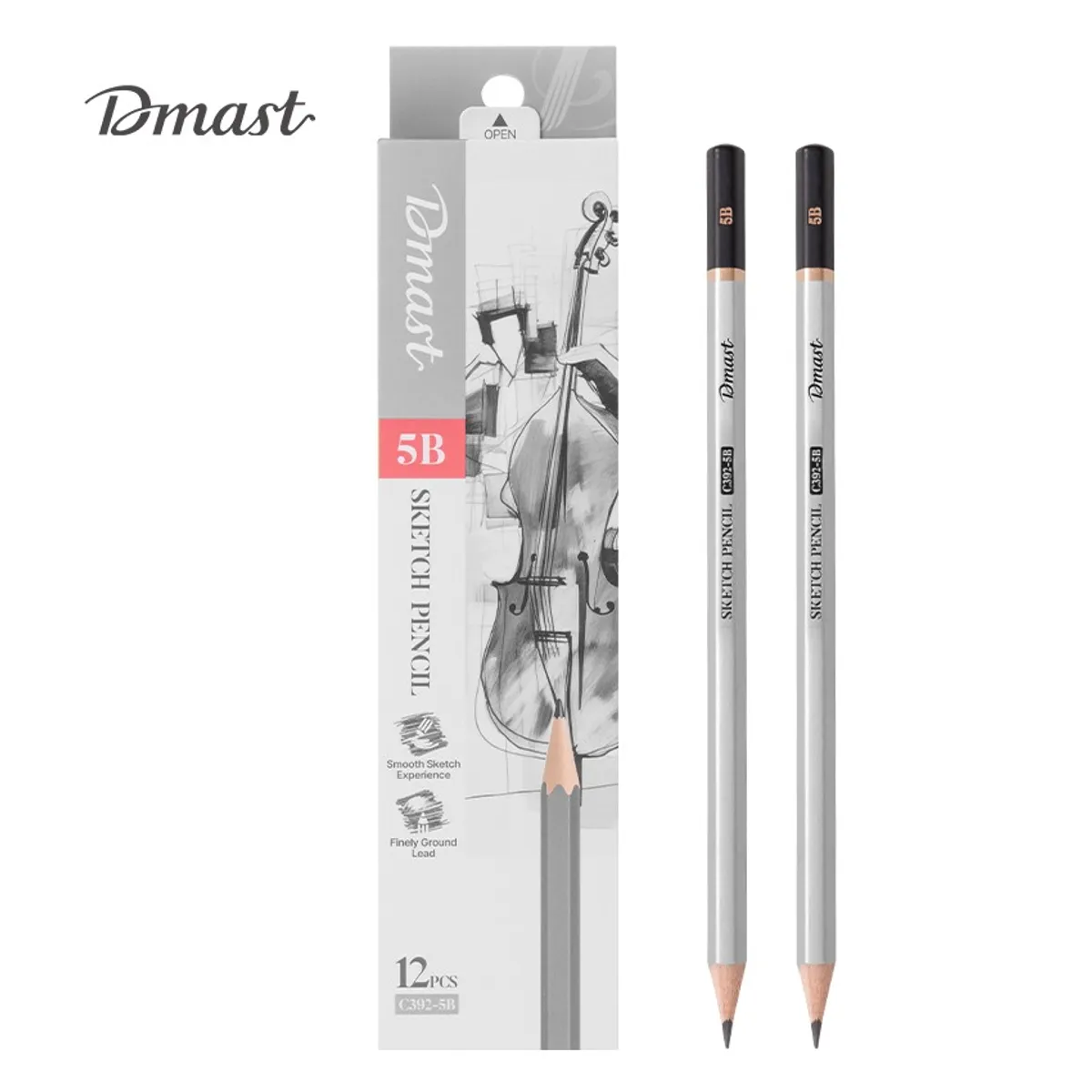 Молив без гума Deli Dmast EC392-5B, шестоъгълно тяло, 5B