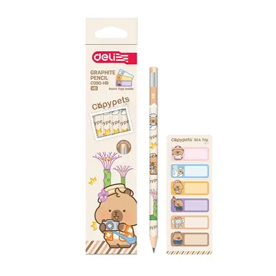 Корица на „Молив с гума Deli Capypets EC090-HB, шестоъгълно тяло, HB"