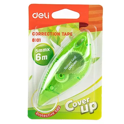 Корица на „Коректор лента Deli Cover UP Nature Leaf E8101, 5 мм х 6 м"