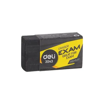 Корица на „Гума за молив Deli Exam E3043, 40x22x12 мм, черна"