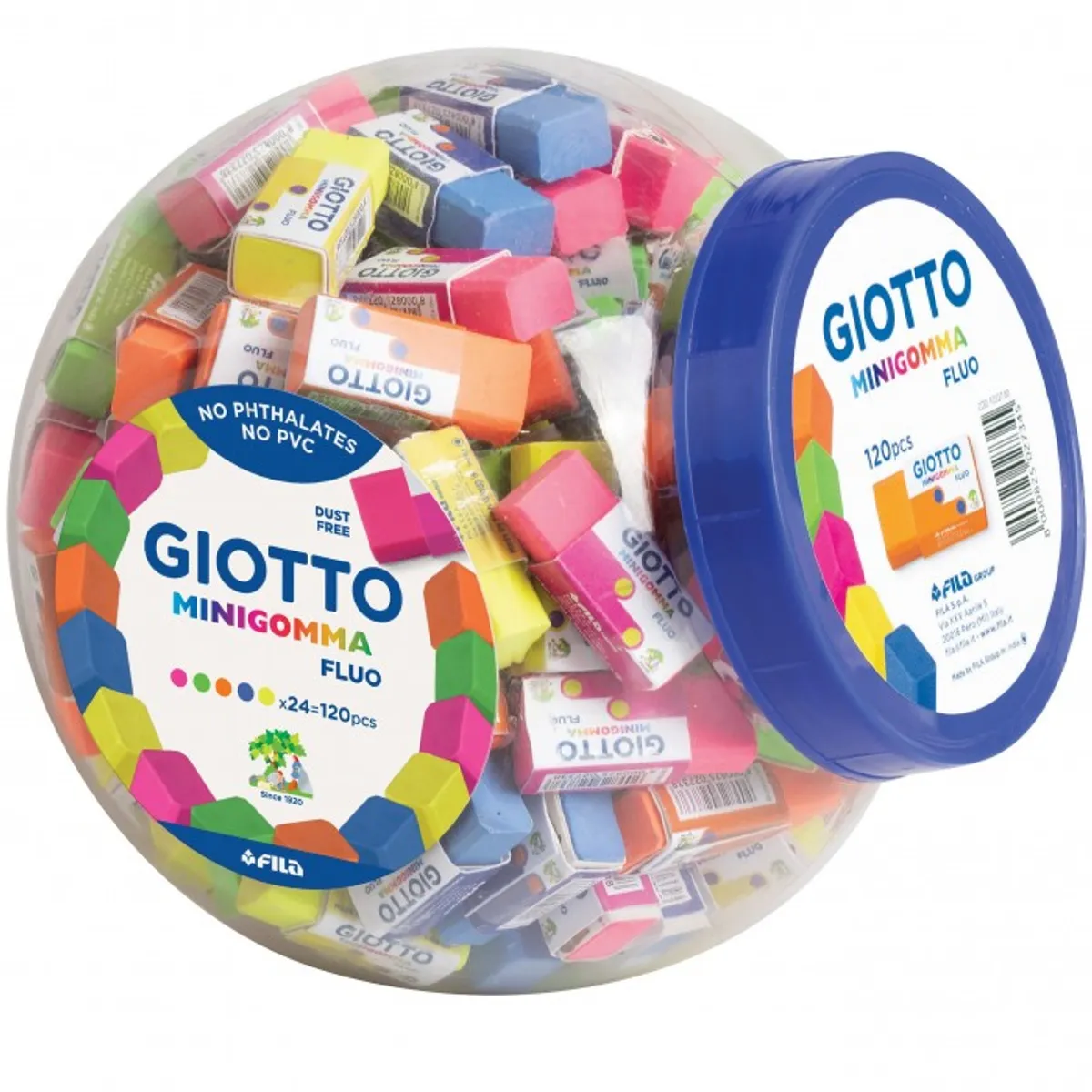 Гума за молив GIOTTO Minigomma Fluo, 14х16х13 мм, цветна