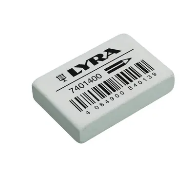 Корица на „Гума за молив LYRA India, 38х25х9 мм, бяла"