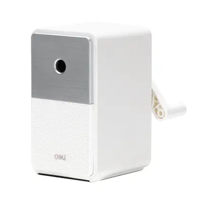 Корица на „Настолна единична острилка с контейнер Deli Retro E71160, ф 8 мм, 106х63х111 мм, бяла"