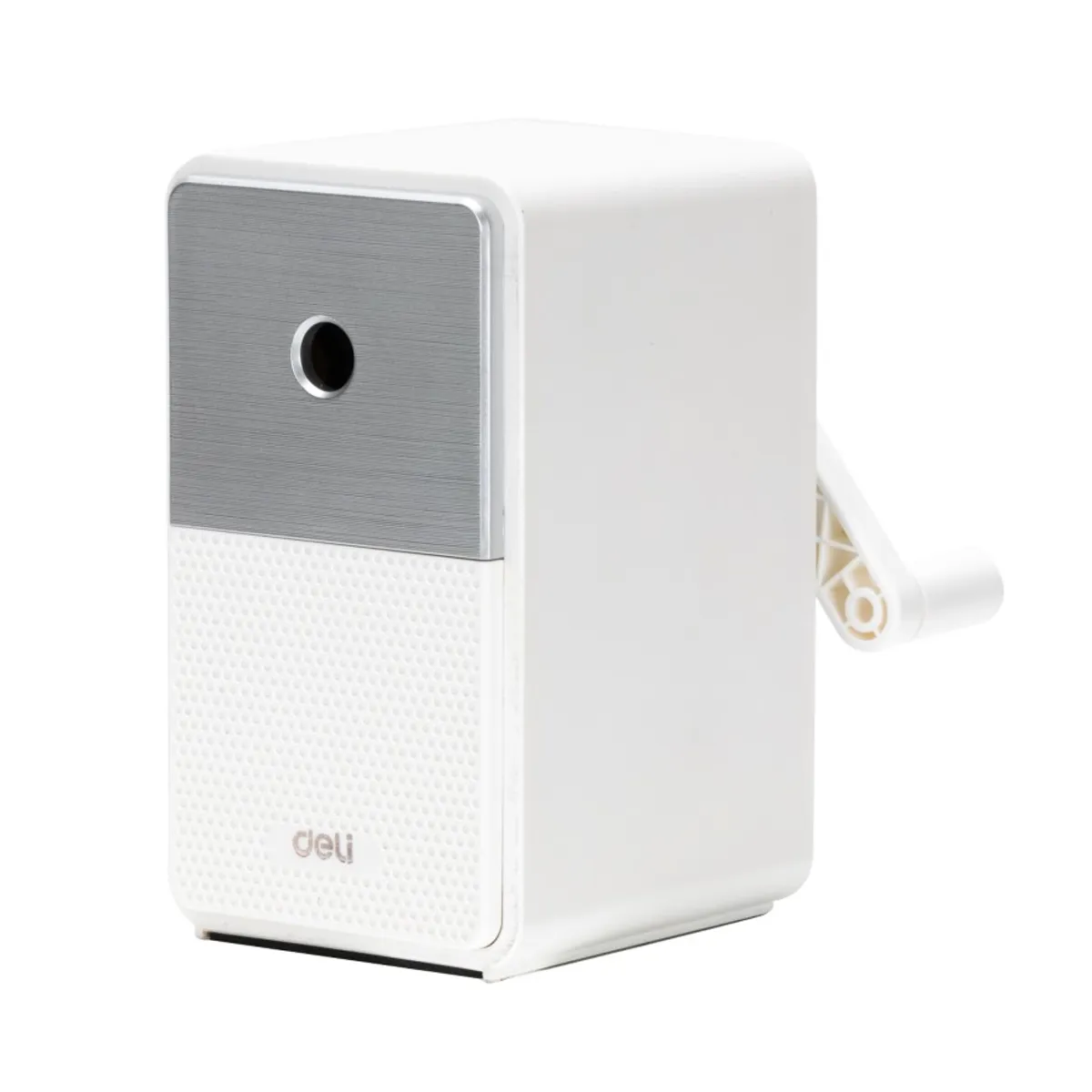 Настолна единична острилка с контейнер Deli Retro E71160, ф 8 мм, 106х63х111 мм, бяла