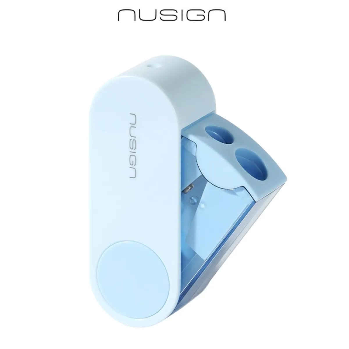 Двойна острилка с контейнер Nusign Classic ENS074-BL, ф 6.9/10.55 мм, 125x80x20 мм, синя