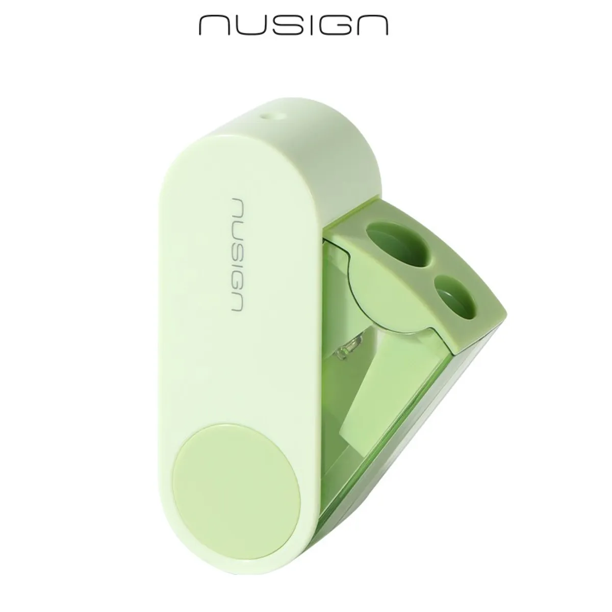 Двойна острилка с контейнер Nusign Classic ENS074-GR, ф 6.9/10.55 мм, 125x80x20 мм, зелена