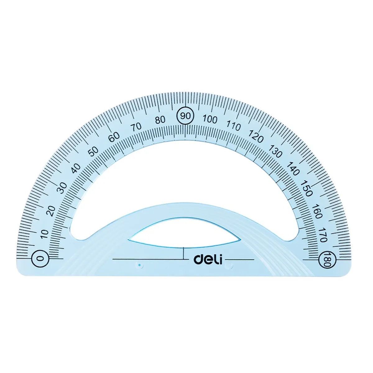 Транспортир Deli Woove EH16, 180°, 12 см, син